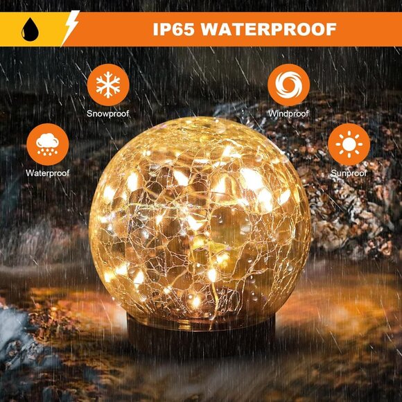 4 Pack Solar Globe Lights Outdoor Waterproof Solar Balls for Lawn Backyard - Picture 2 of 7